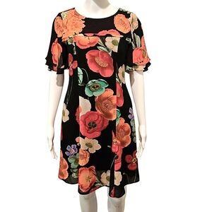 NEMNew Designer NEM New Bold Floral Poppy Print Sheath Dress Size 4 NWOT